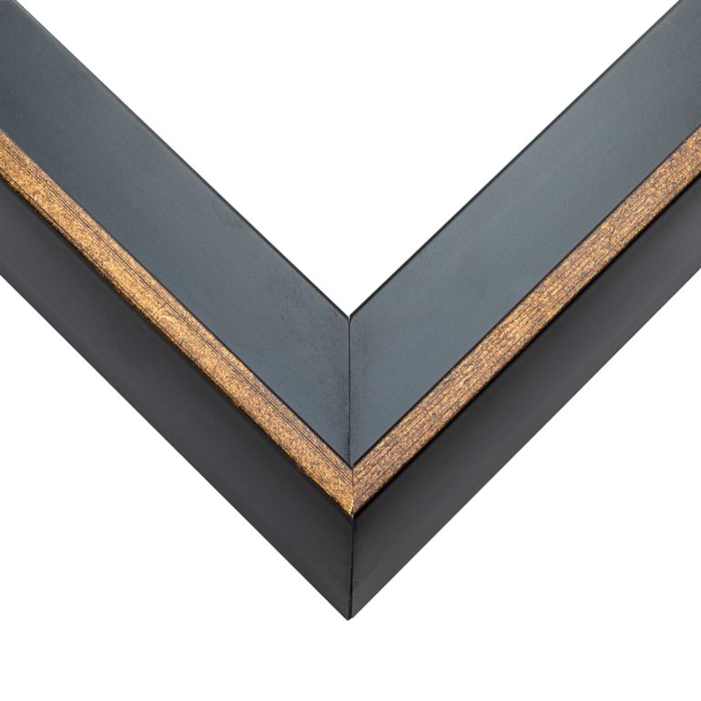 Rounded Gold And Black Floater Frame