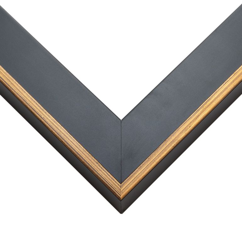 Thin Contemporary Gold And Black Floater Frame