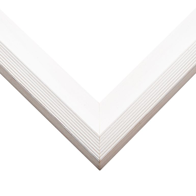 Distressed White Floater Frame