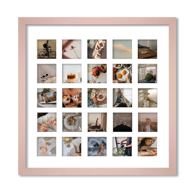 Rose Gold Matted Instagram Photo Frame for 25 Photos