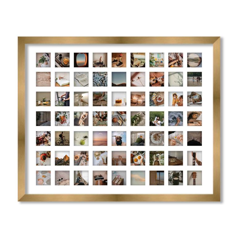Gold Matted Instagram Photo Frame for 63 Photos