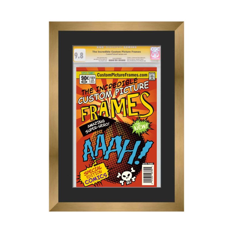 Gold Graded Comic Book Frame with Black Mat