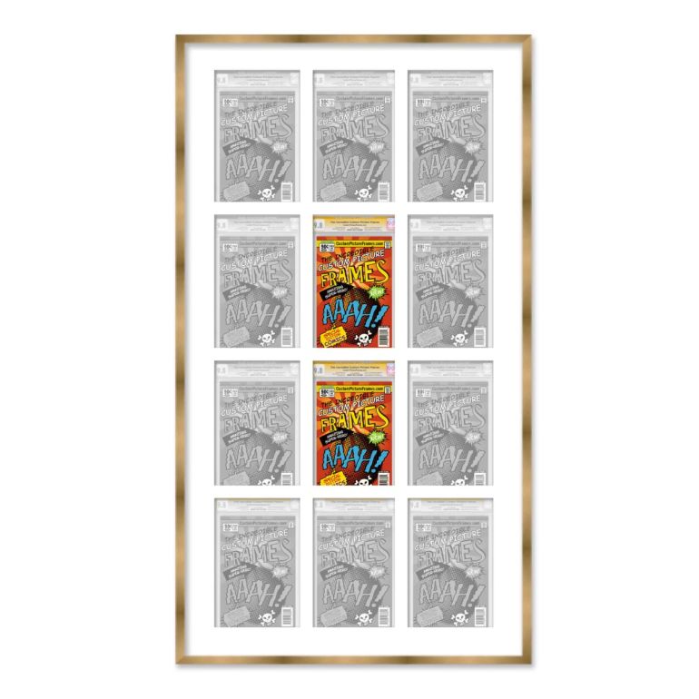 Gold Graded Comic Book Frame for 12 Comic Books