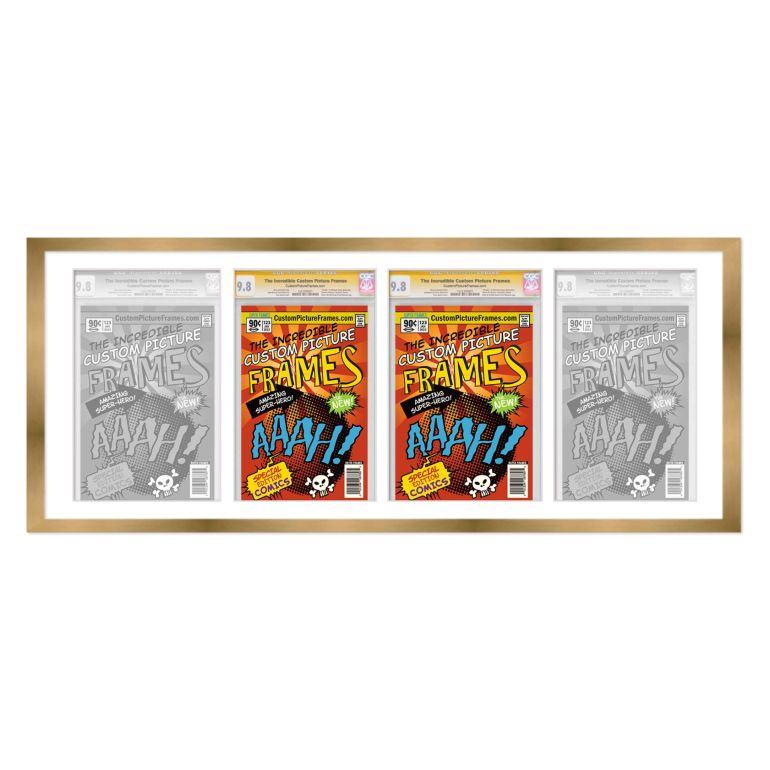 Gold Graded Comic Book Frame for 4 Comic Books