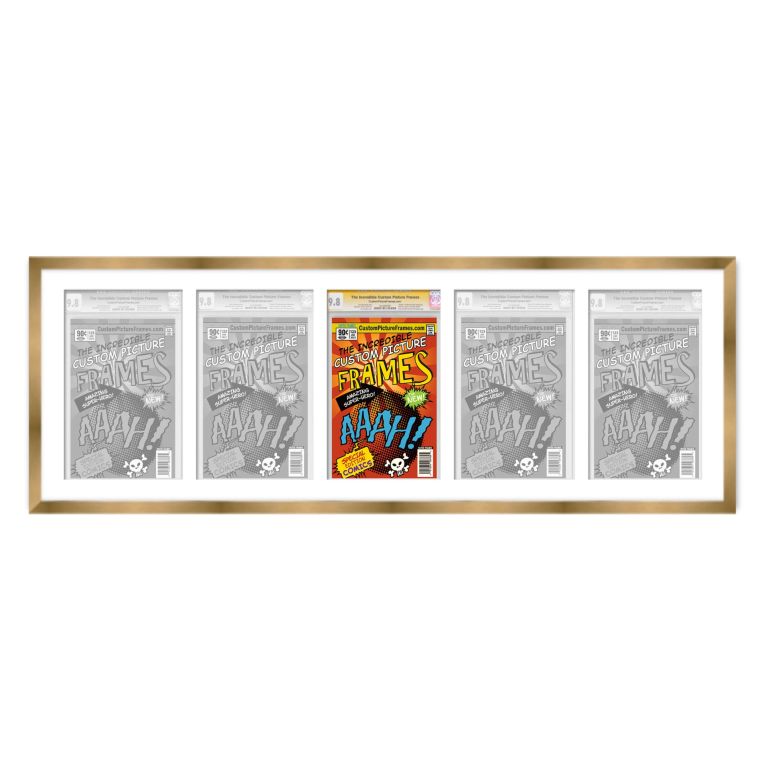 Gold Graded Comic Book Frame for 5 Comic Books