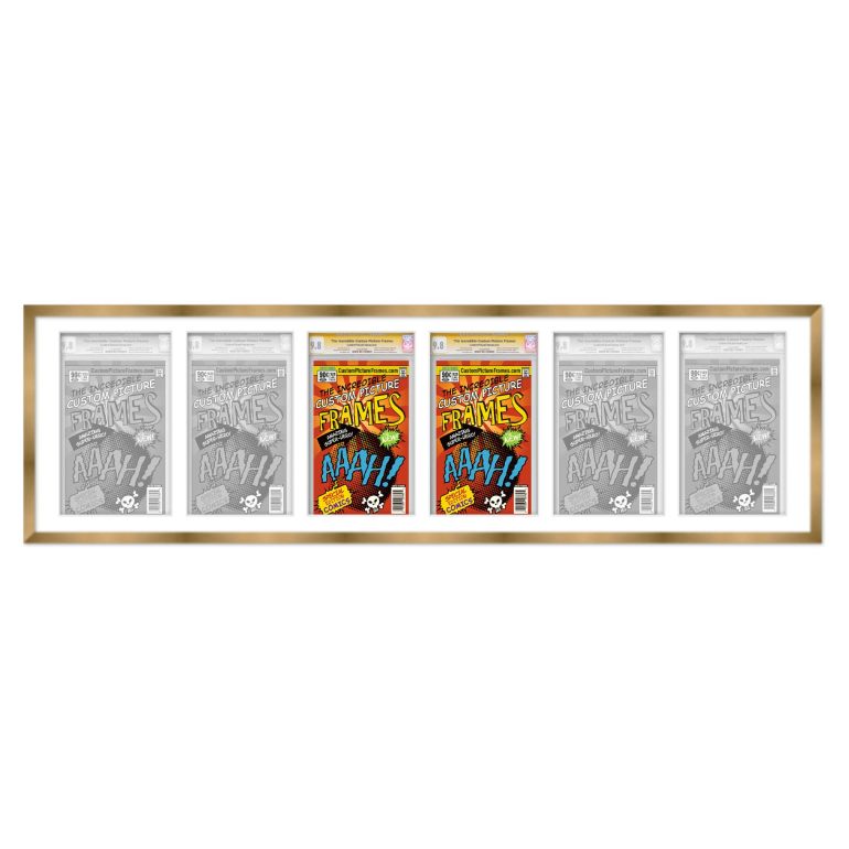 Gold Graded Comic Book Frame for 6 Comic Books