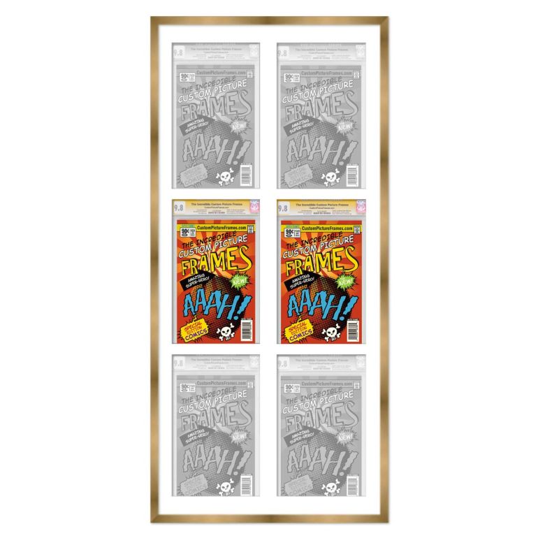 Gold Graded Comic Book Frame for 6 Comic Books