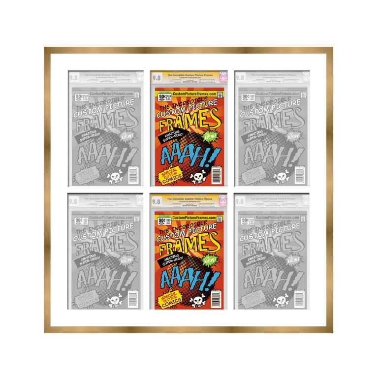Gold Graded Comic Book Frame for 6 Comic Books