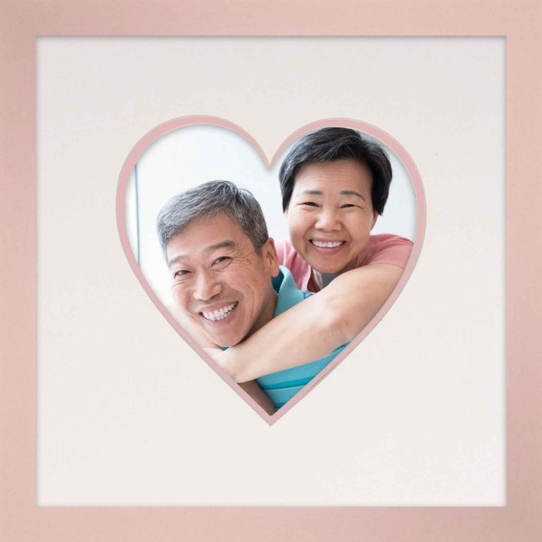 6x6 Heart Mat Rose Gold Picture Frame Pink Heart Reveal