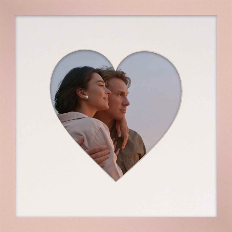 10x10 Heart Mat Rose Gold Picture Frame