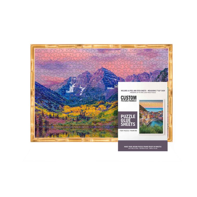 Gold Bamboo Jigsaw Puzzle Frame for 13 in x 39 in Puzzles