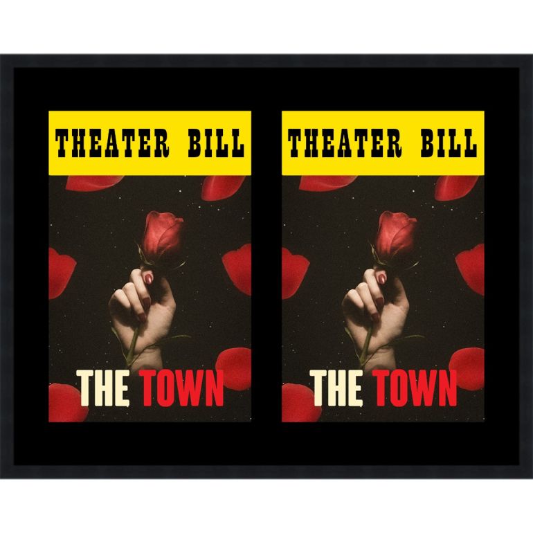 Black Matted Playbill Frame with Black Mat for 2 Playbills