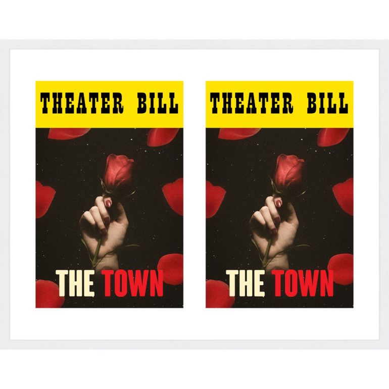 White Matted Playbill Frame with White Mat for 2 Playbills