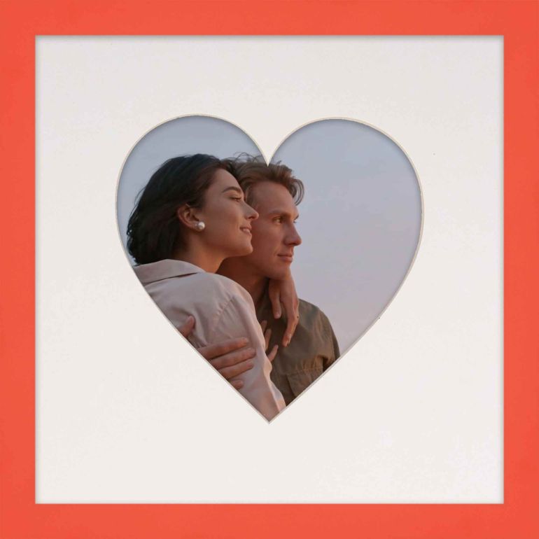 10x10 Heart Mat Red Picture Frame