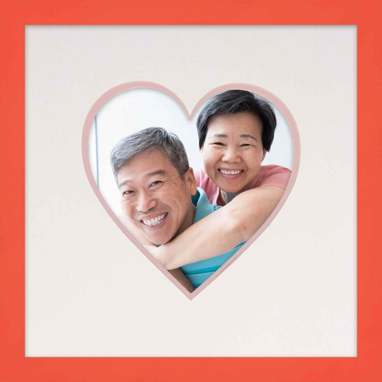 6x6 Heart Mat Red Picture Frame Pink Heart Reveal