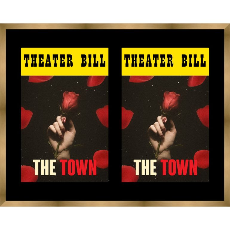 Gold Matted Playbill Frame with Black Mat for 2 Playbills
