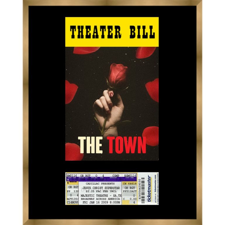 Gold Matted Playbill & Ticket Frame with Black Mat
