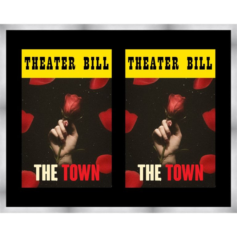 Silver Matted Playbill Frame with Black Mat for 2 Playbills