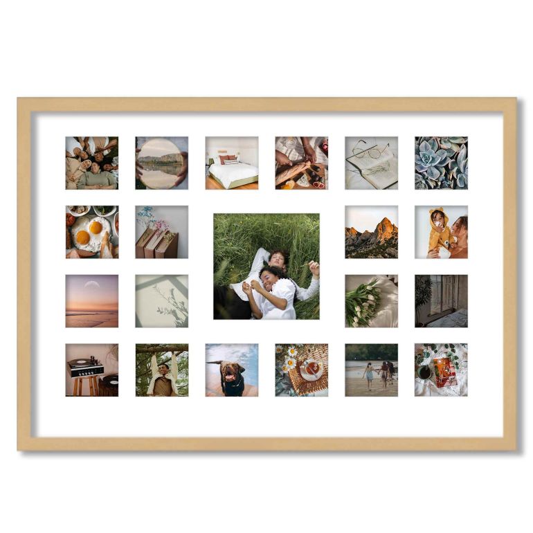 Natural Matted Instagram Photo Frame for 21 Photos