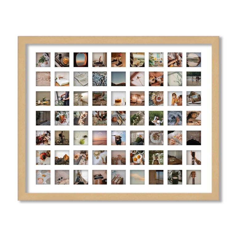 Natural Matted Instagram Photo Frame for 63 Photos