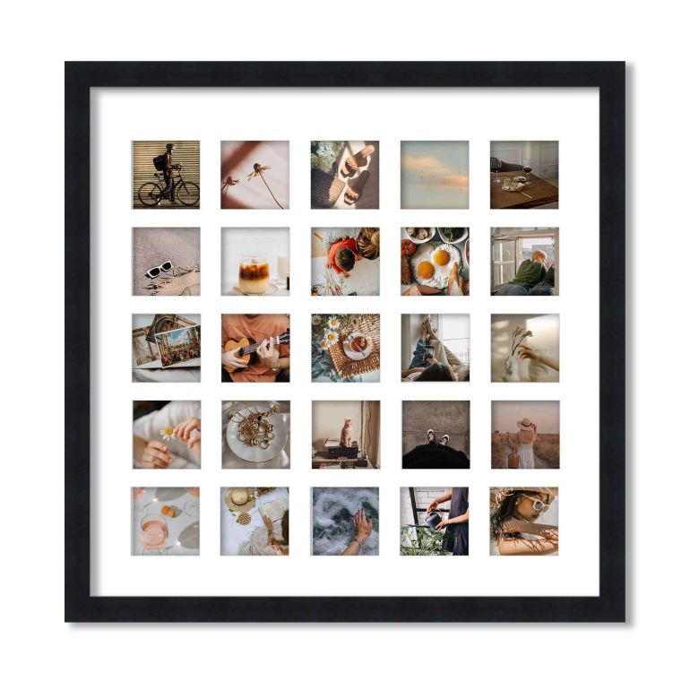Black Matted Instagram Photo Frame for 25 Photos