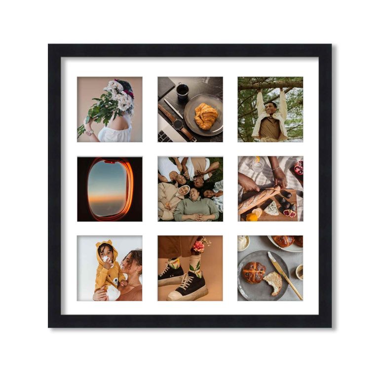 Black Matted Instagram Photo Frame for 9 Photos