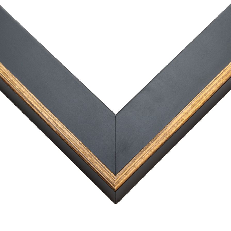 Thin Contemporary Gold And Black Floater Frame