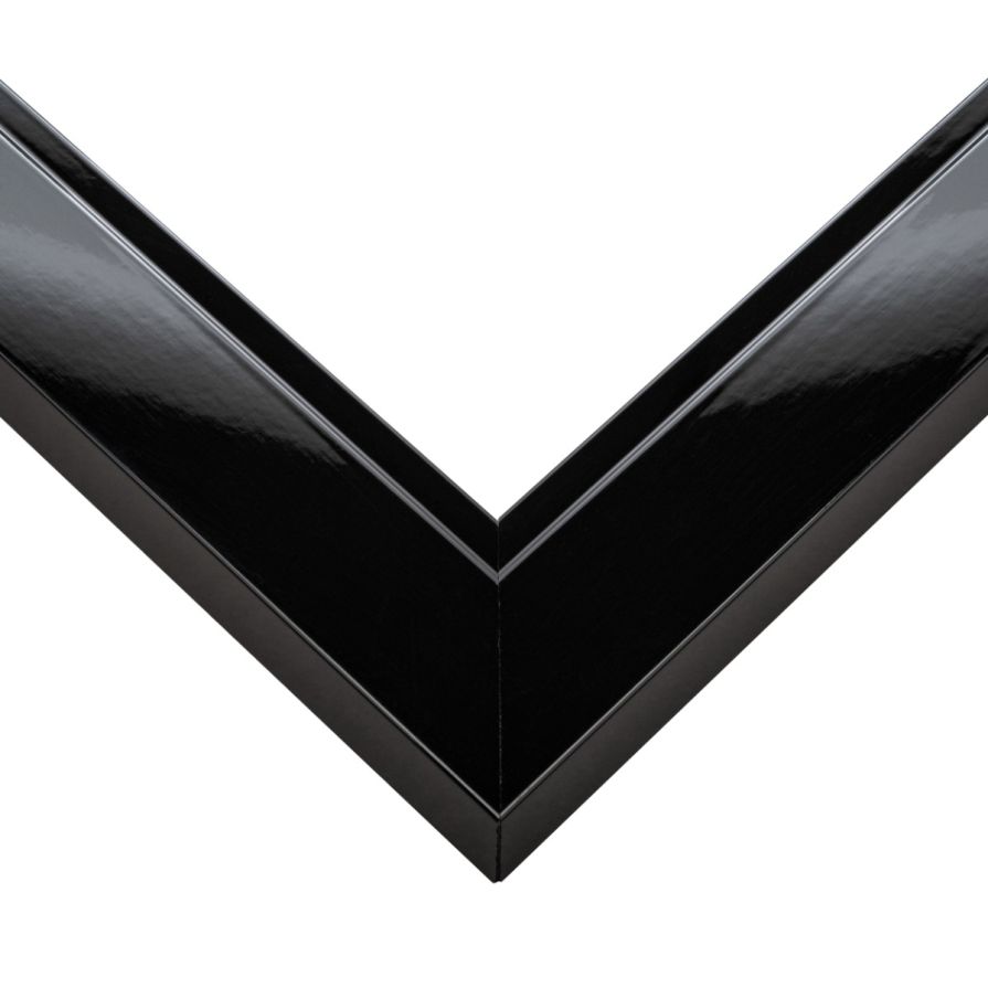 Glossy Black Beveled Picture Frame