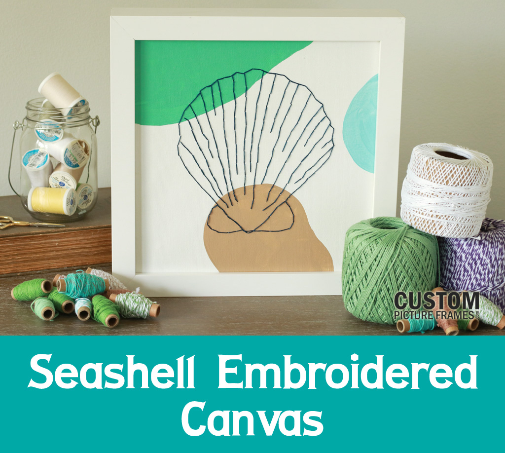 Seashell Embroidered Canvas