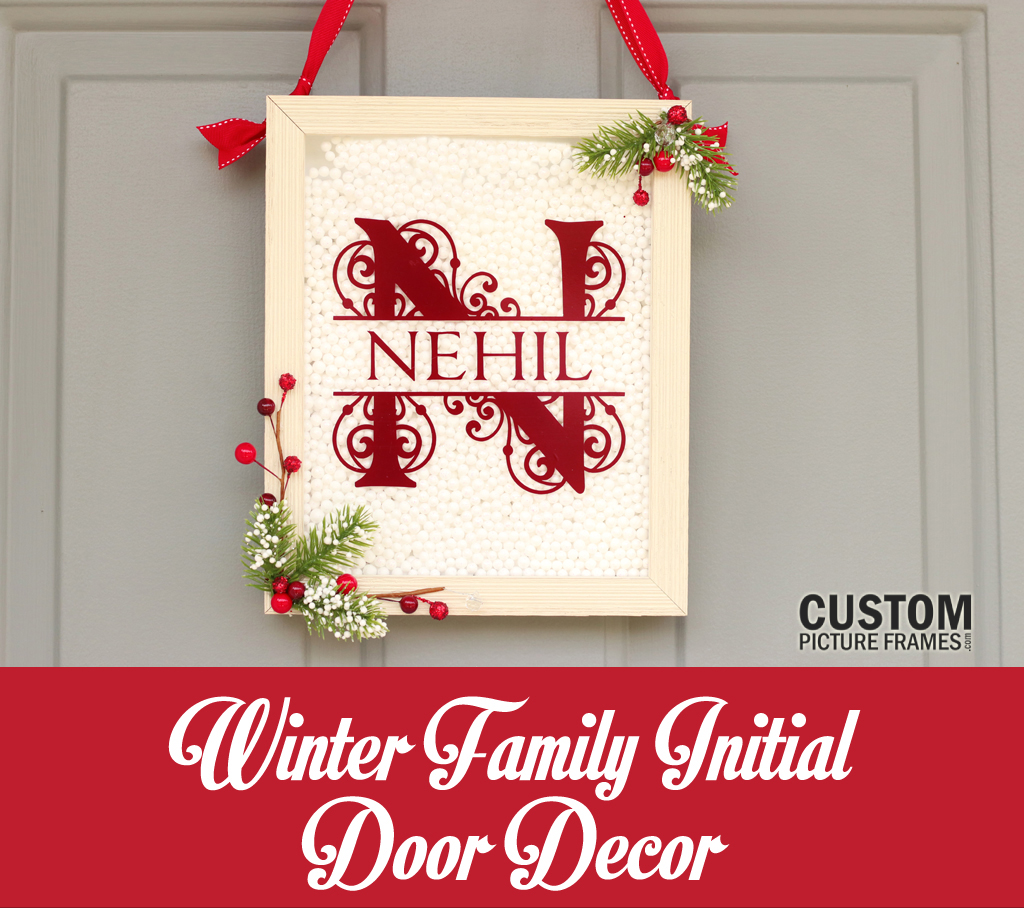 DIY Winter Family Initial Door Decor