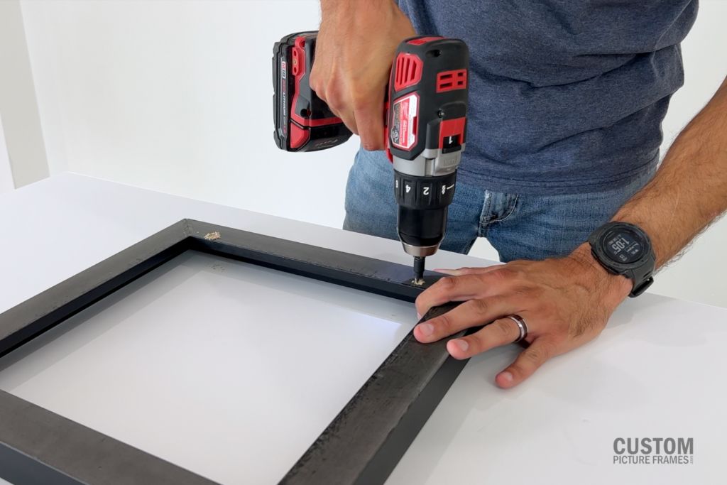 create countersink pilot holes in floater frame