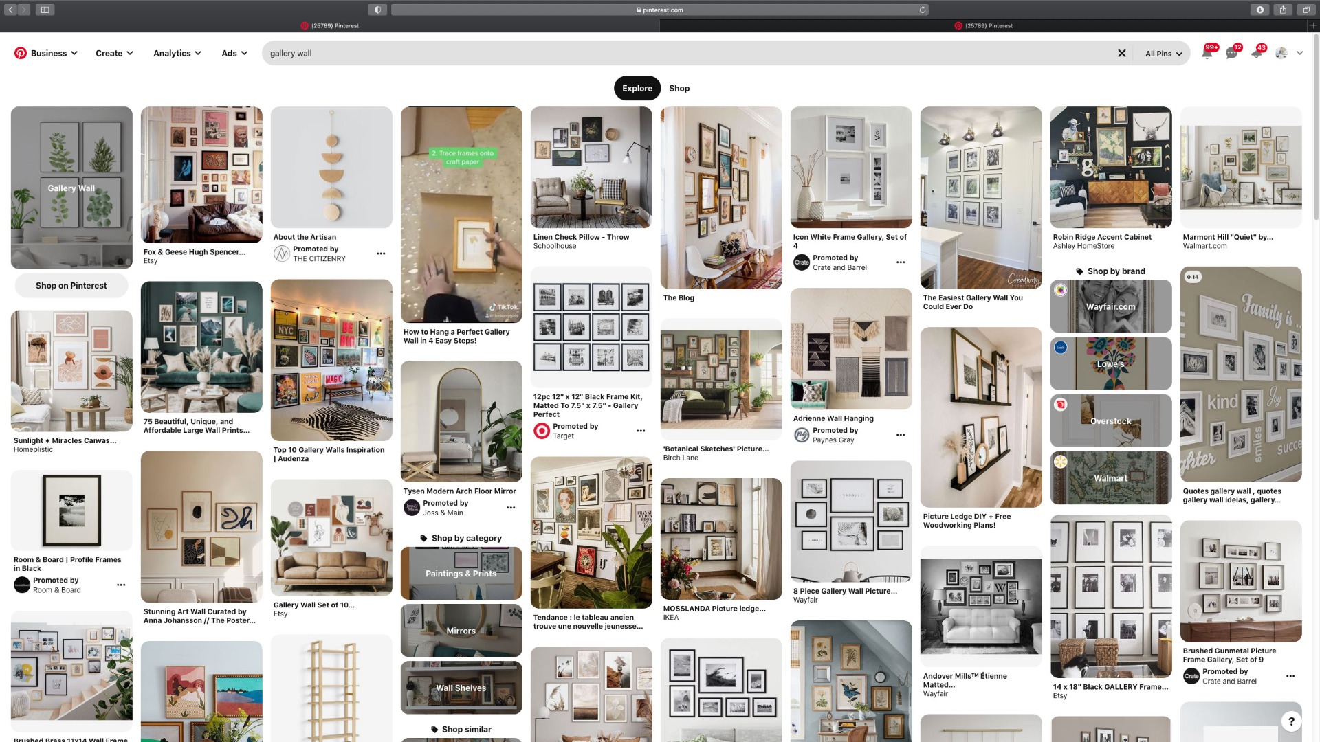 Pinterest Search for Gallery Wall Inspiration