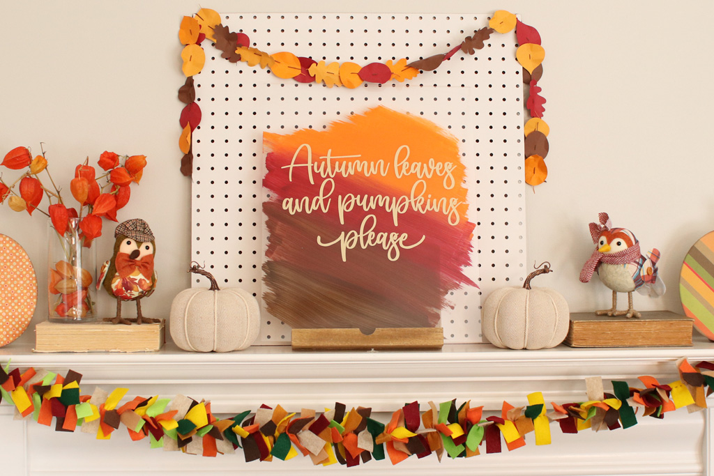 Fall Mantle Decor with Cricut Projects