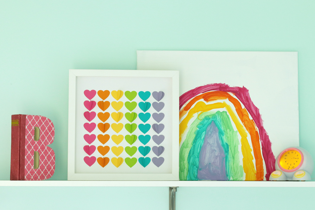 Paper Rainbow Heart Shadow Box