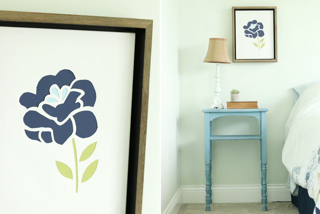 Blue Flower Cut Canvas