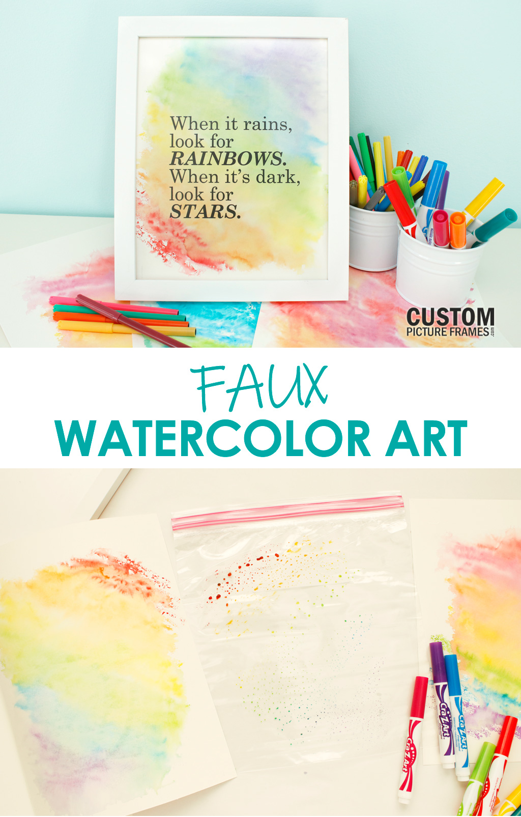 Faux Watercolor Art Pinterest