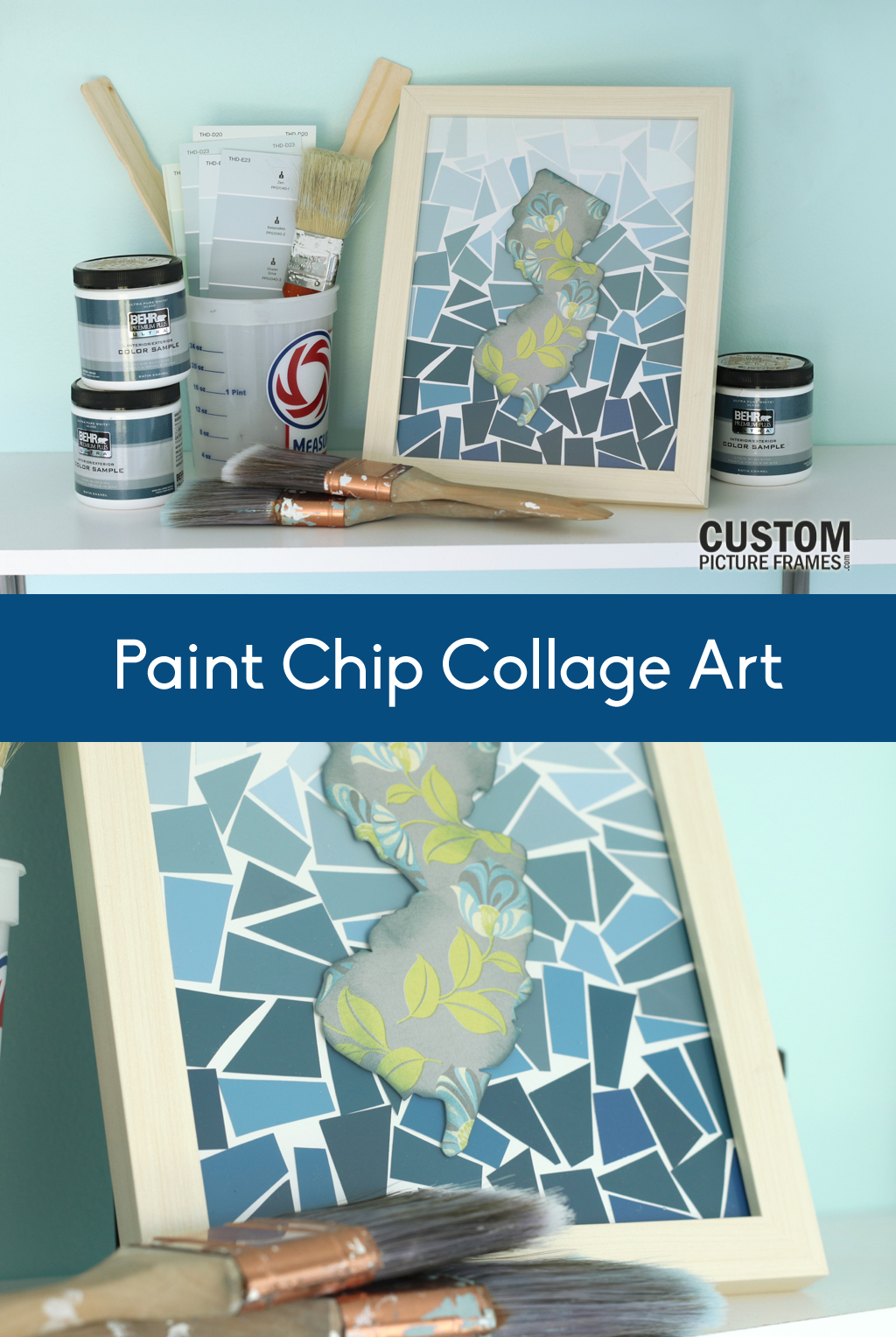 Paint Chip Collage Art Tutorial Pinterest