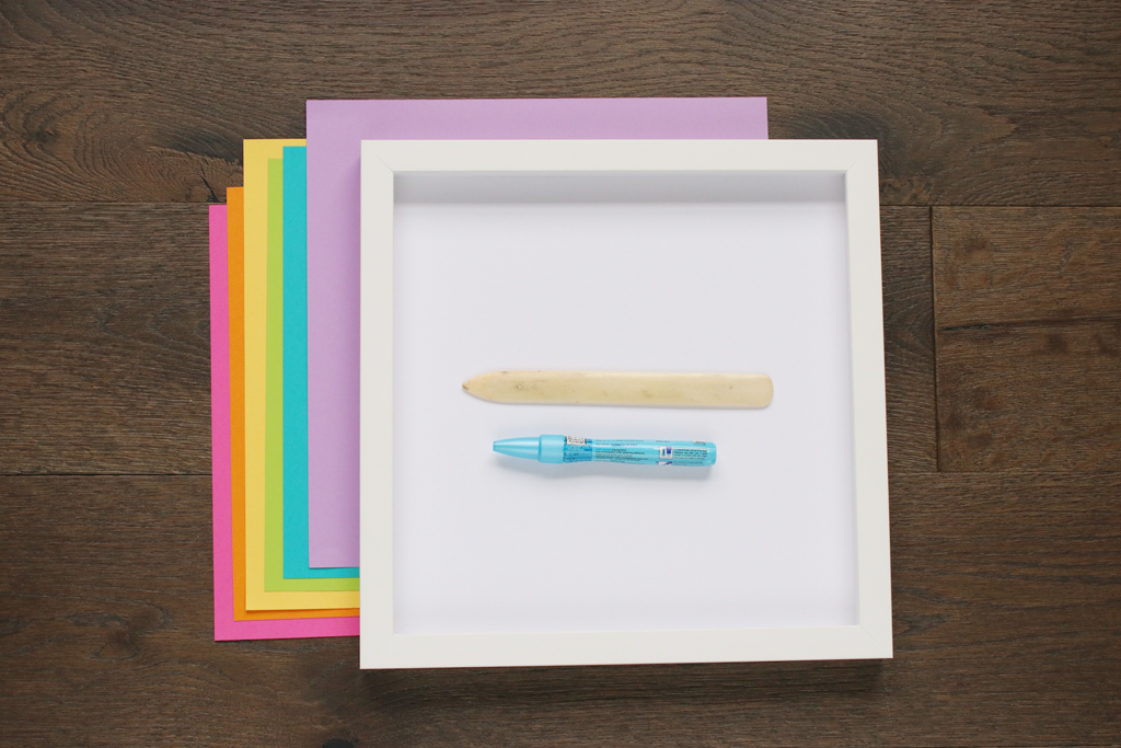 Rainbow Heart Shadow Box Supplies