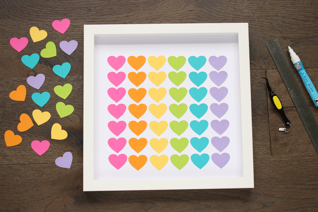 Glue Rainbow Hearts