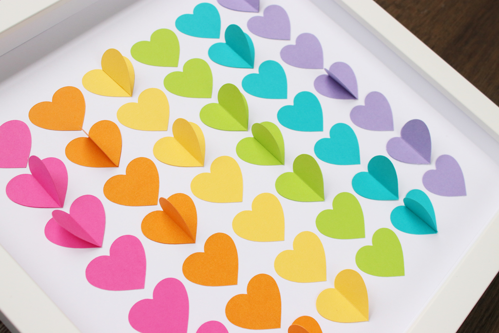 Rainbow Heart Shadow Box Closeup 