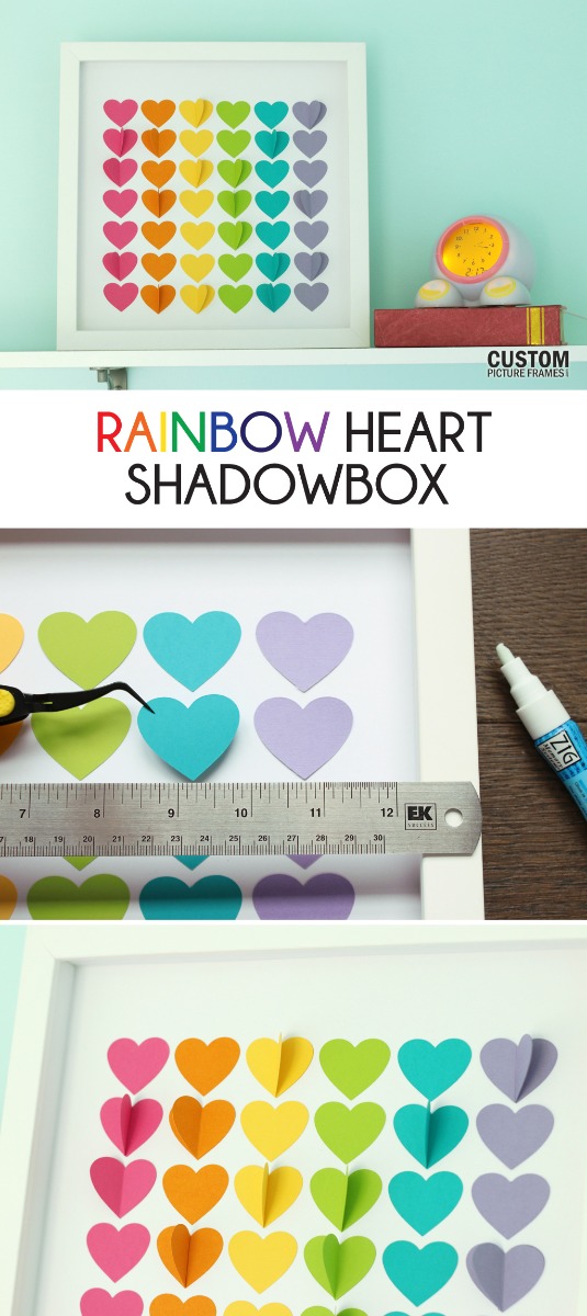 Rainbow Hearts Shadow Box Pinterest