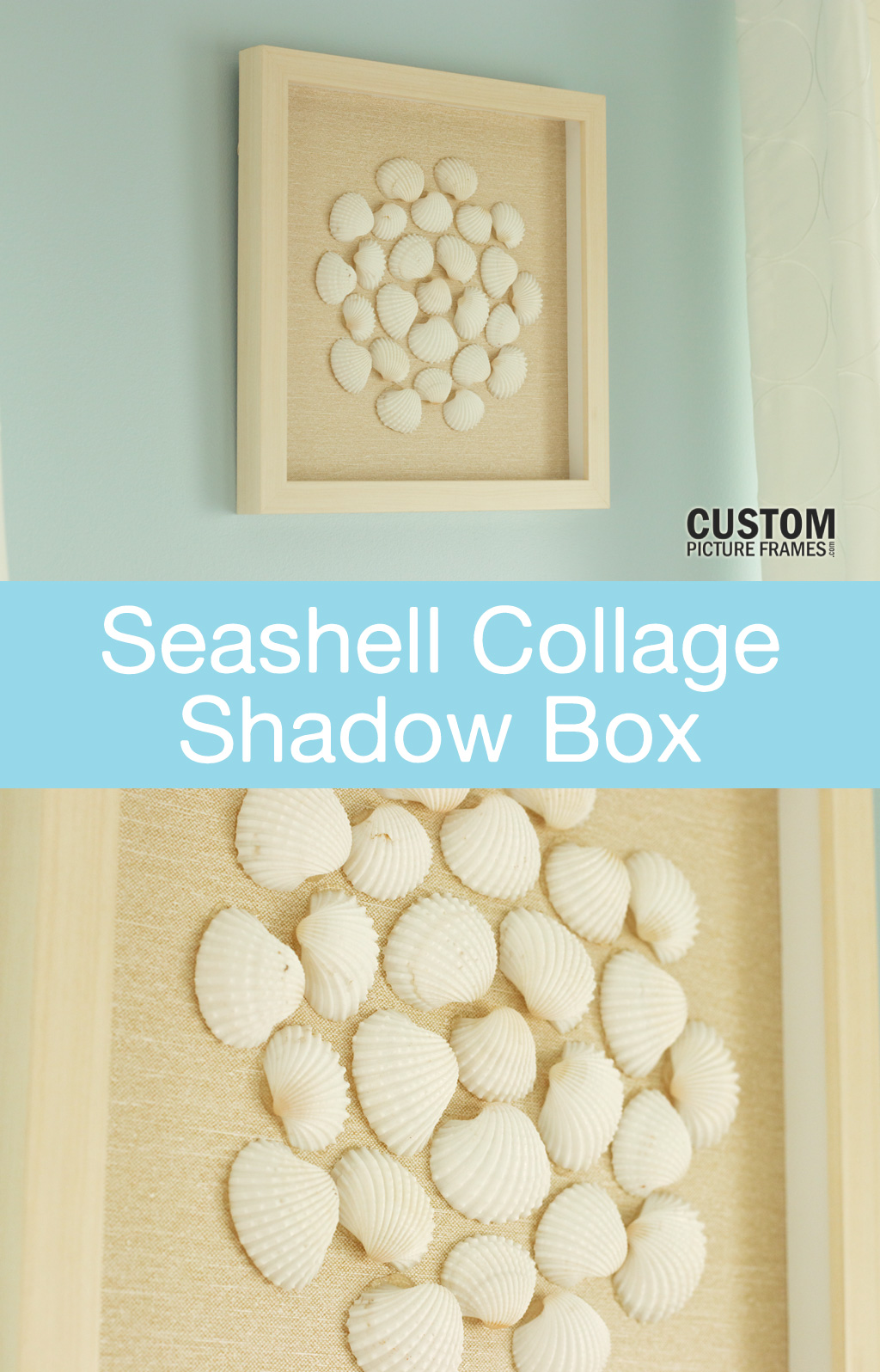 DIY Seashell Collage Shadow Box Pinterest