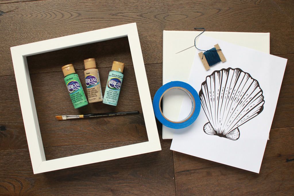 Seashell Embroidered Canvas Supplies