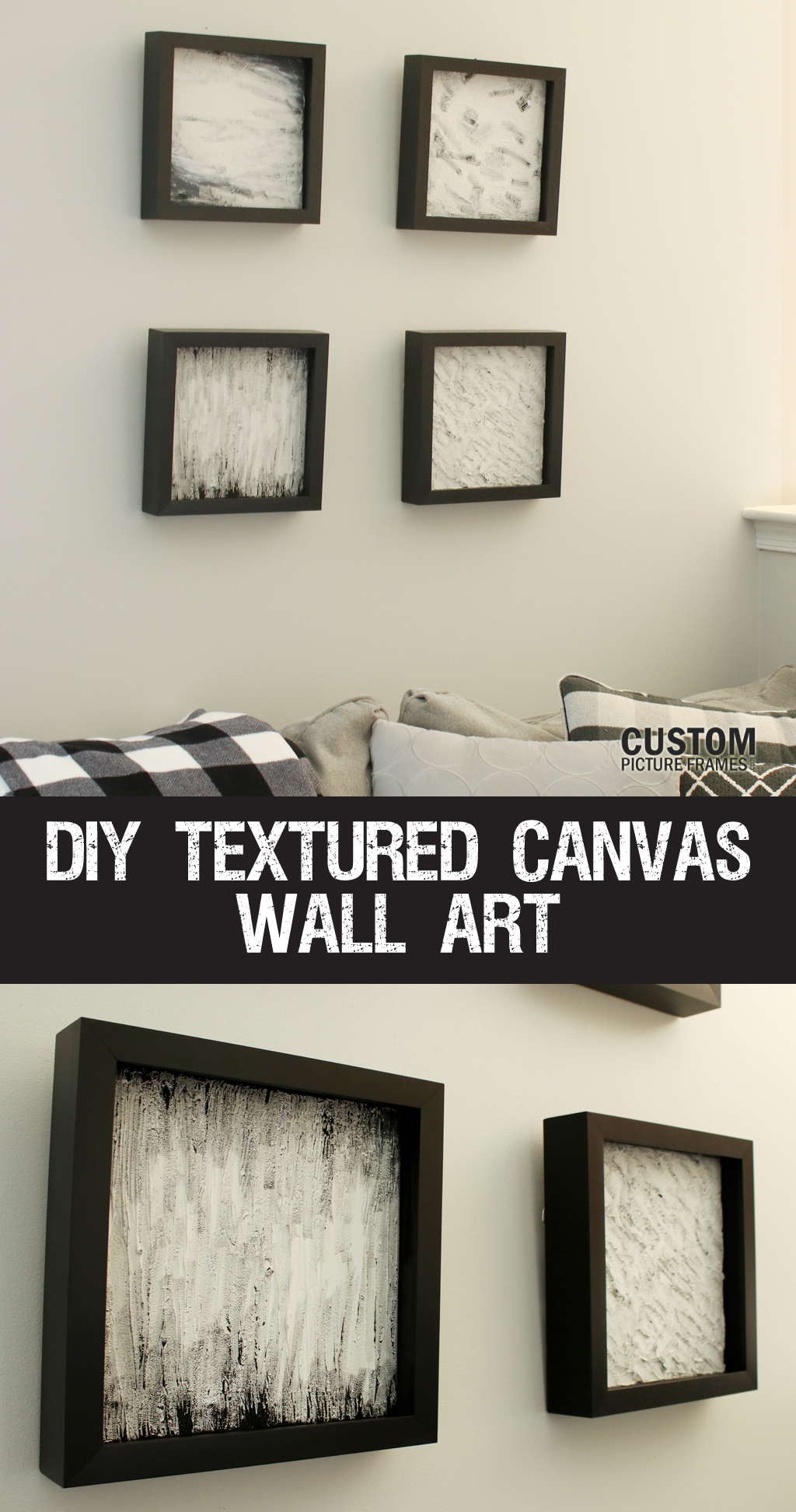 DIY Textured Canvas Wall Art Tutorial Pinterest